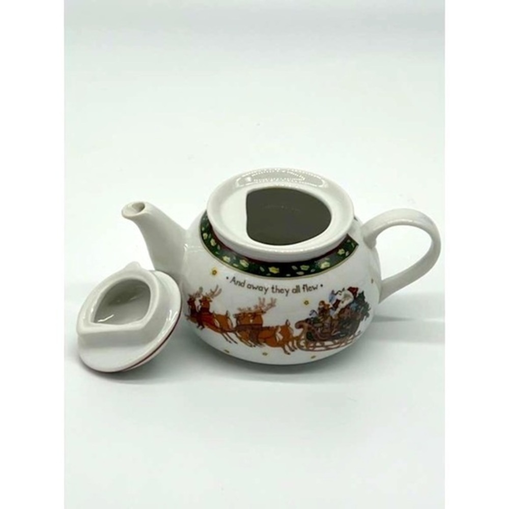 Portmeirion Studios Fine Translucent Porcelain Mini Christmas Teapot - Picture 2 of 10